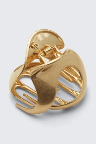 Sculptural Mini Hair Claw – Warm Gold
