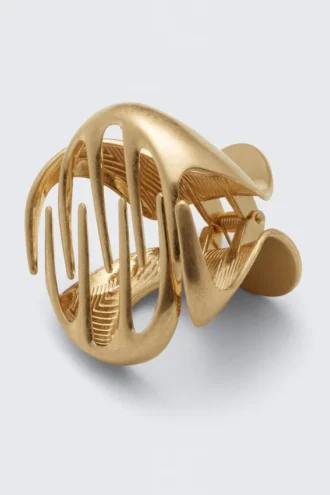 Sculptural Mini Hair Claw – Warm Gold