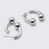 Sculptural Open-Ended Hoop Earrings – Silver