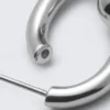 Sculptural Open-Ended Hoop Earrings – Silver