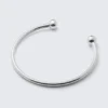 Sculptural Polished Open Necklace – Silver