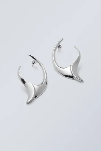 Sharp Earrings – Silver-Coloured