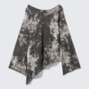 Sheer Asymmetric Long-Sleeved Blouse – Black – Obsidian Mist