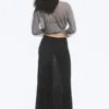 Sheer Cotton Knit Maxi Skirt – Black