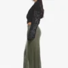 Sheer Cotton Knit Maxi Skirt – Dusty Khaki Green