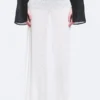 Sheer Cotton Knit Maxi Skirt – White