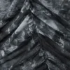 Sheer Gathered Mesh Top – Black Baroque Print
