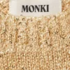 Sheer Knitted Sequined Mini Dress – Golden Beige