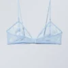 Sheer Lace Triangle Bra – Light Blue