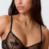 Sheer Lace Underwire Bra – Black