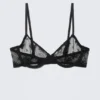 Sheer Lace Underwire Bra – Black