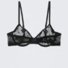 Sheer Lace Underwire Bra – Black