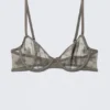 Sheer Lace Underwire Bra – Dusty Grey