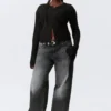 Sheer Linen-Blend Cardigan – Black