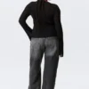 Sheer Linen-Blend Cardigan – Black