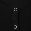 Sheer Rib Long Sleeve Henley Top – Black
