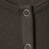 Sheer Rib Long Sleeve Henley Top – Dark Brown