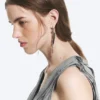 Shell Pendant Earrings – Black/Silver/Pearl