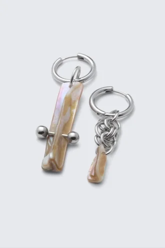 Shell Pendant Earrings – Silver