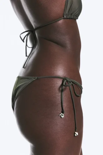 Shell Tie Bikini Tanga Bottom – Dark Mole