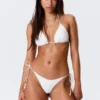 Shell Tie Bikini Tanga Bottom – White