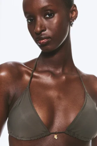 Shell Triangle Bikini Top – Dark Mole