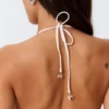 Shell Triangle Bikini Top – White