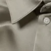 Shiny Short Sleeve Satin Shirt – Light Dusty Green