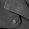 Short Double-Breasted Washed Trench Coat – Dark Grey