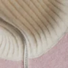 Short Half-Zip Knitted Sweater – Dusty Pink & Cream White
