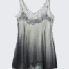 Short Printed Tank Dress – Trompe-L’œIl Lace Print