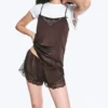 Short Satin Lace Shorts – Dark Brown