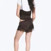 Short Satin Lace Shorts – Dark Brown