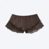 Short Satin Lace Shorts – Dark Brown