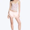 Short Satin Lace Shorts – Light Dusty Peach