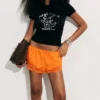 Short Satin Lace Shorts – Orange