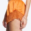 Short Satin Lace Shorts – Orange