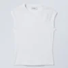 Short Sleeve Fitted Top – White