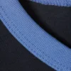 Short-Sleeved Contrast Trim Cotton T-Shirt – Dark Blue – Light Blue Binding