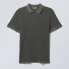 Short-Sleeved Cotton Piqua Polo Shirt – Dark Grey
