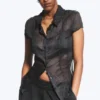 Short-Sleeved Crinkle Shirt – Dark Grey