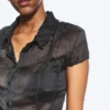 Short-Sleeved Crinkle Shirt – Dark Grey