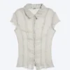 Short-Sleeved Crinkle Shirt – Dusty Light Mole