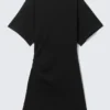 Short-Sleeved Mini T-Shirt Dress – Black