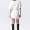 Short-Sleeved Mini T-Shirt Dress – White