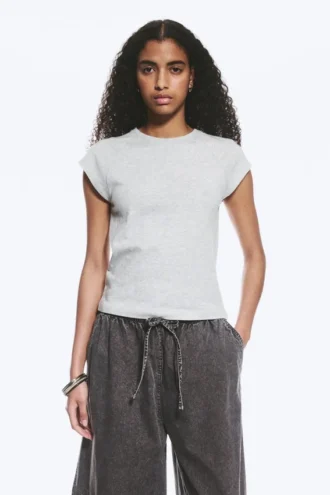Short-Sleeved Raglan T-Shirt – Grey Melange