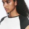 Short-Sleeved Raglan T-Shirt – White/Dark Grey