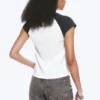 Short-Sleeved Raglan T-Shirt – White/Dark Grey