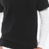 Shrunken Double Layered T-Shirt – Black & White