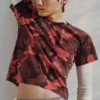 Shrunken Double Layered T-Shirt – Red Camouflage